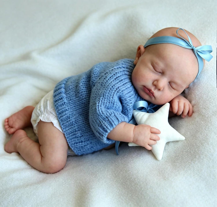 Zero pam Reborn Baby Mädchen-30CM Echtem Silikon Reborn Baby Vollsilikon Lebensecht, Reborn Puppen L
