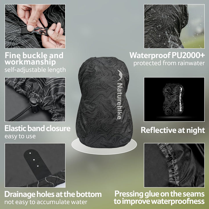 Naturehike Rucksack Regenschutz Wasserdicht Rucksack Abdeckung in Nylon Staubdicht für Outdoor Radfa