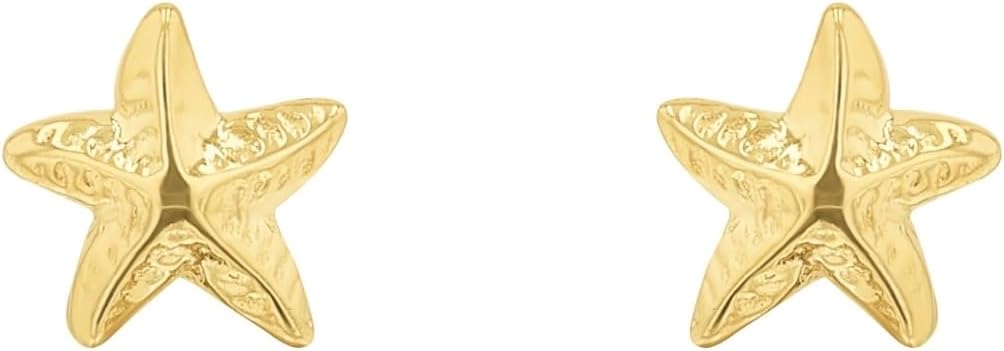 Amor Ohrstecker Mädchen Kinder Ohrschmuck, 0,5 cm, Gold, Seestern, Kommt in Schmuck Geschenk Box, 20