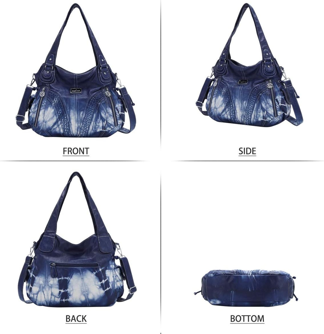 Angel Kiss Handtasche Damen Schultertasche Multifunktionale Umhängetaschen Wasserdicht PU Veganes Le