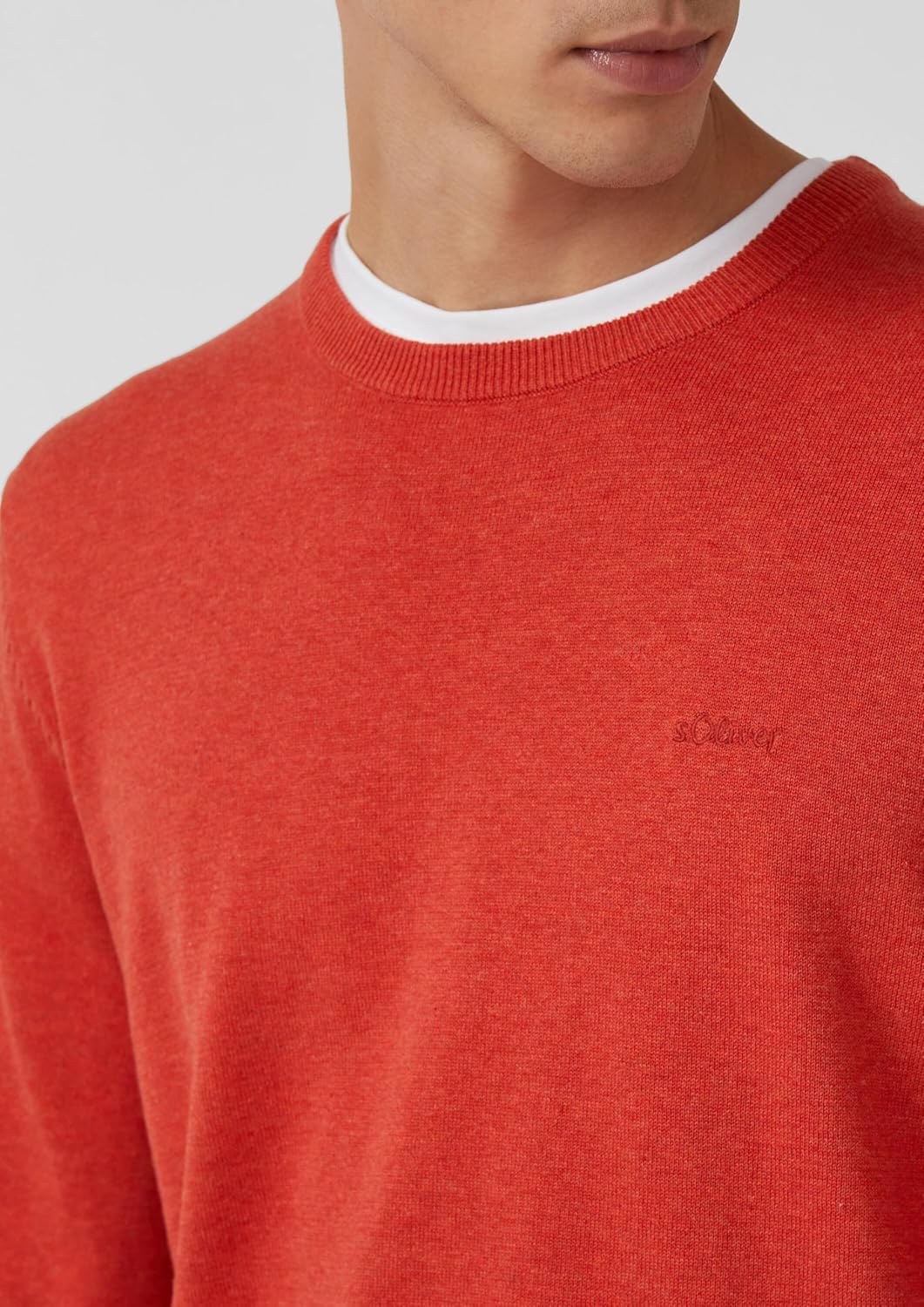 s.Oliver Baumwollpullover mit Logo-Stickerei S 34w0_korallrot, S 34w0_korallrot