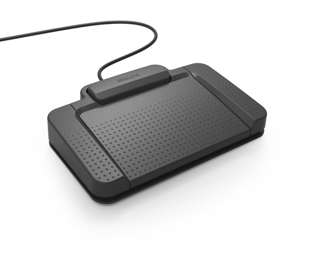 Philips ACC2310 USB-Fussschalter, 3 Pedal-Design Rücklauf, Vorlauf, Wiedergabe, Plug und Play, ohne