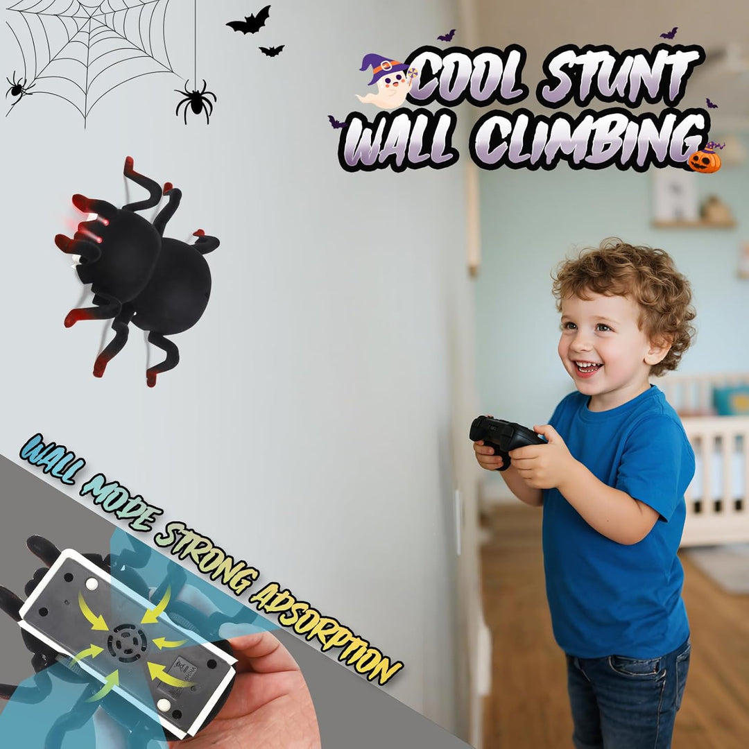 RC Spinne Ferngesteuert - Klettert an Wänden & Decken Wiederaufladbar mit LED-Augen - Roboter-Spinne