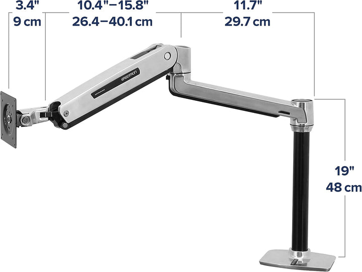 Ergotron LX Sitz-Steh-Tischmontage-LCD-Arm, Aluminium LX Arm Steh-Sitz 1 Monitor Aluminium, LX Arm S