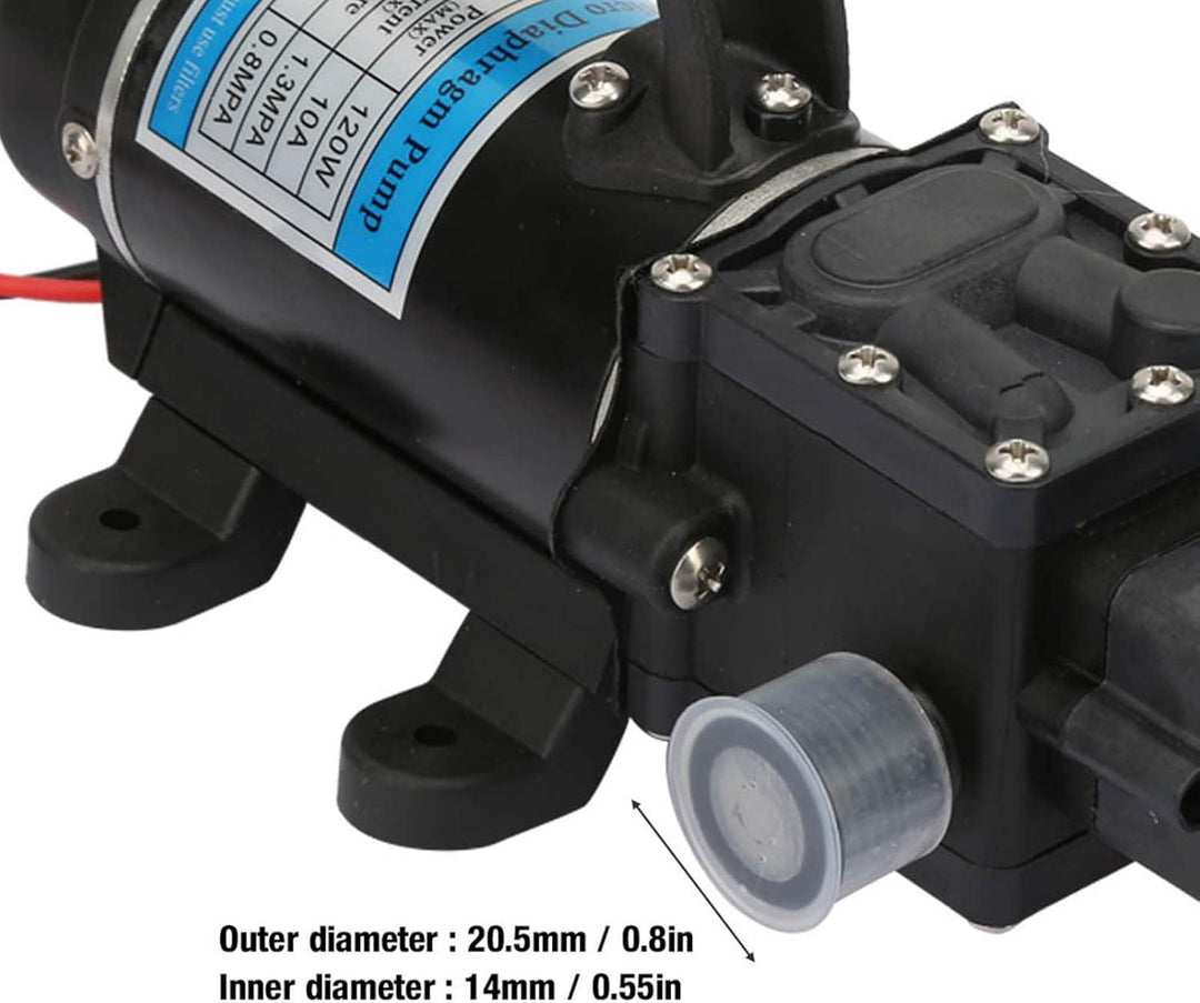 Selbstansaugende Wasserpumpe, 12V/24V 120W 10L/m Membranpumpe Hochdruckwasserpumpe Elektrische Wasse