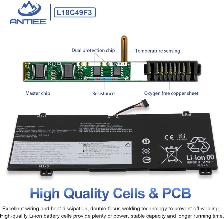 15.36V 45Wh L18C4PF3 L18C4PF4 Laptop Battery Compatible with Lenovo ideapad C340-14API C340-14IML C3