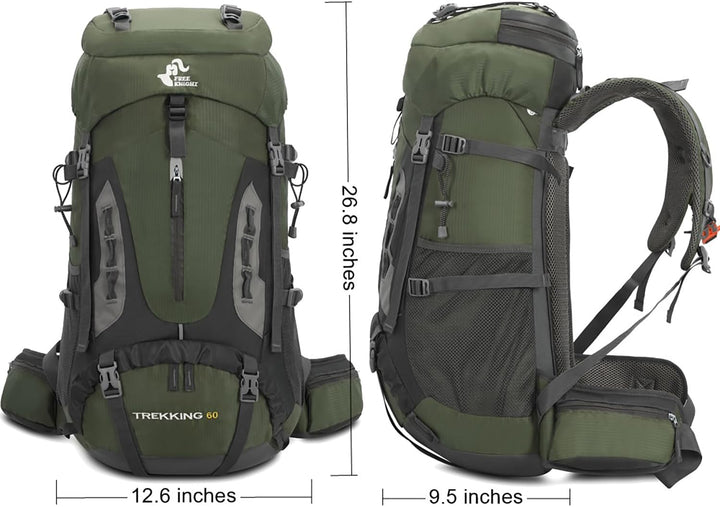 Bseash 60 l wasserdichter leichter Wanderrucksack mit Regenschutz, Outdoor-Sport, Reisen, Tagesrucks