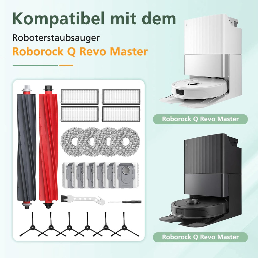 24 Stück Qrevo Master Zubehör kompatibel mit Roborock Qrevo Master/Qrevo Slim Rboter-Staubsauger, 2