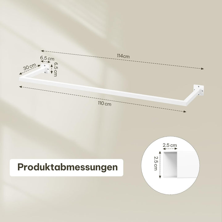 eSituro Kleiderstange Wandmontage, Garderobe Rohr industrial, für Flur Küche Wohnzimmer Badezimmer,