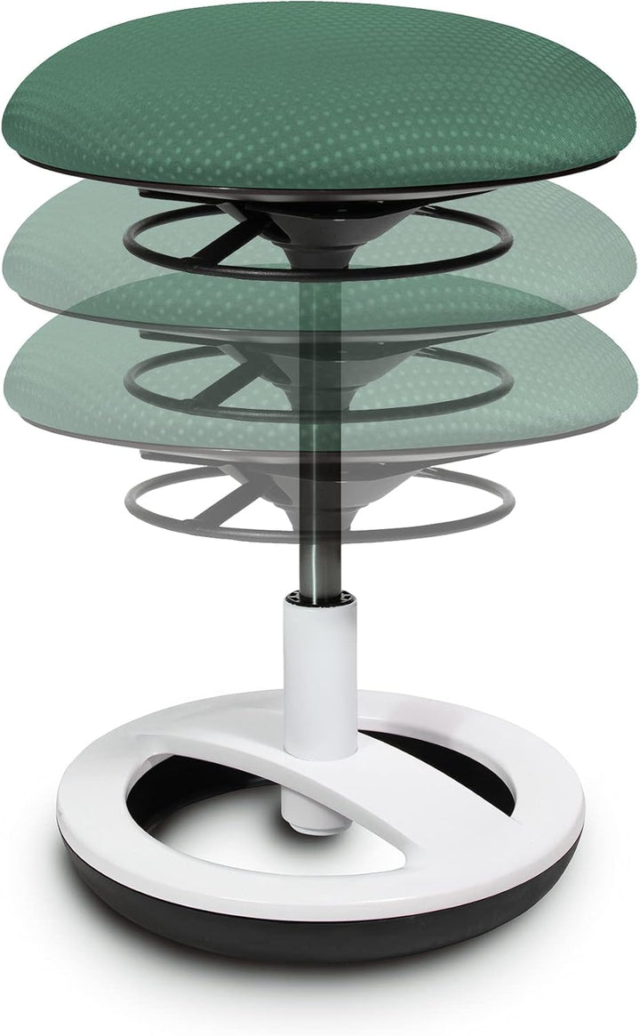 TOPSTAR Sitzhocker Sitness Bobby für Kinder, Standfussring Alu weiss lackiert, Stoff, Mintgrün, Mint