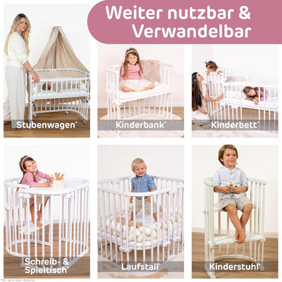 babybay Maxi mit Matratze Classic Soft extra grosses Beistellbett aus massivem Buchenholz / Kinderbe