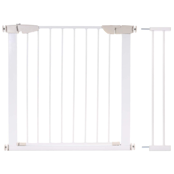 Treppenschutzgitter 75-96 cm, ohne Bohren, Türschutzgitter für Kinder, Hunde und Katzen, mit Auto-Cl