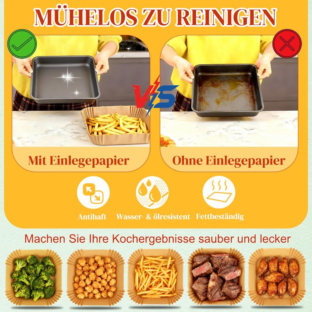 BYKITCHEN 200PCS Air Fryer Liners for Ninja Combi 12-In-1 Multi-Cooker, 100PCS Disposable Air fryer
