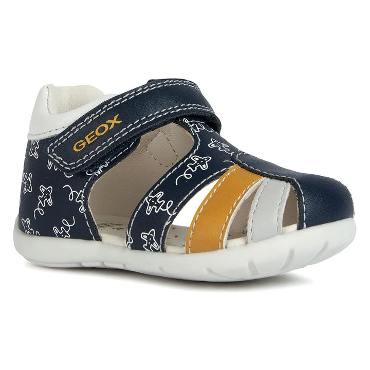 Geox Baby-Jungen B Elthan Boy Sandal 24 EU Navy Ochre, 24 EU Navy Ochre