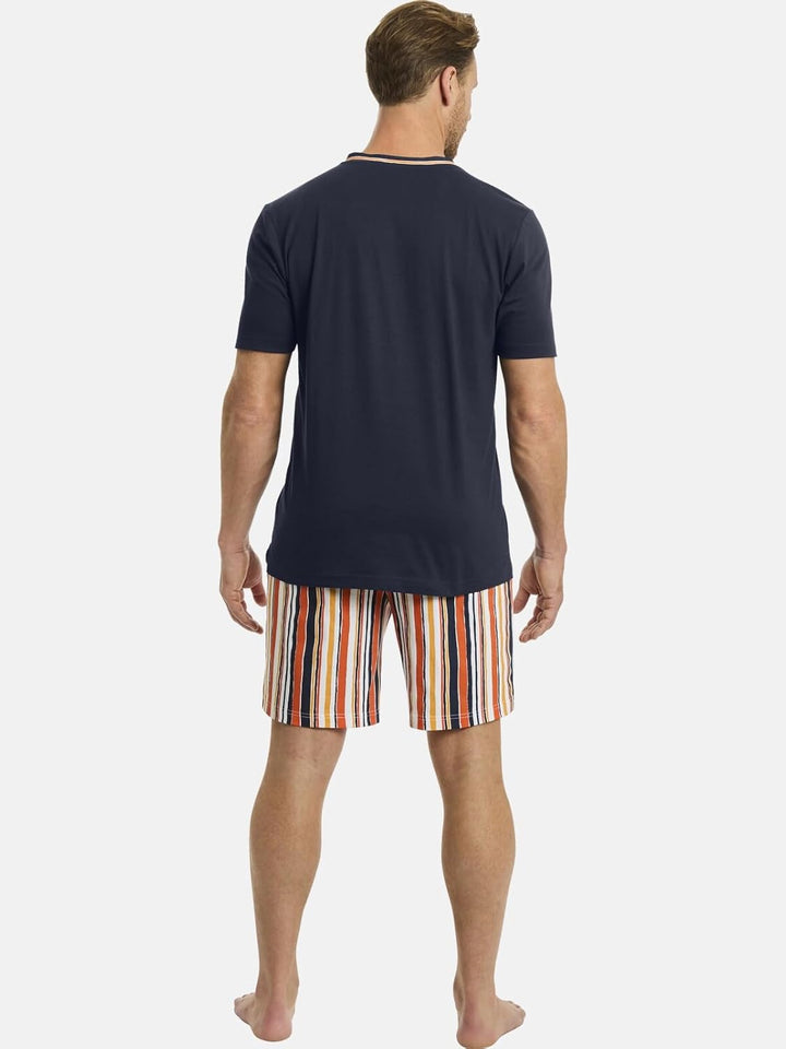 Jan Vanderstorm Herren Kurzer Schlafanzug Fredstein XL Dunkelblau, XL Dunkelblau