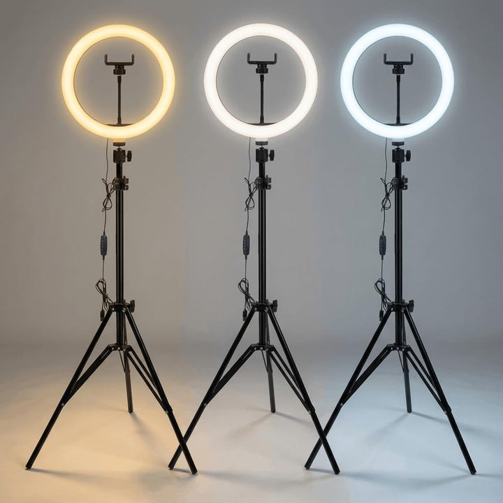 Luméon 30cm Ringlicht mit Stativ – 12 Zoll Ringlampe für Streaming, Selfies, Make-Up, Fotografie, 10