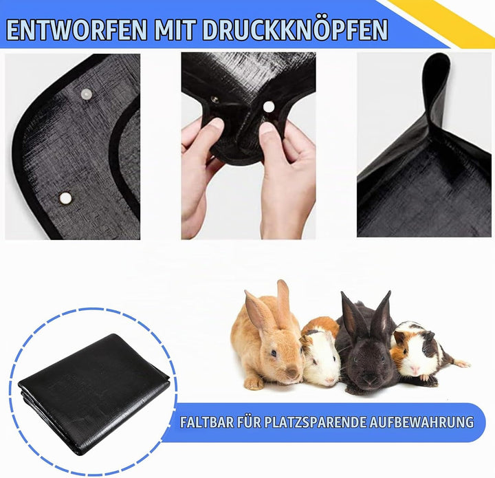 2 Stück wasserdichte Haustier-Laufgittermatte: 120 x 100cm wasserdichte Meerschweinchen Fussmatten,