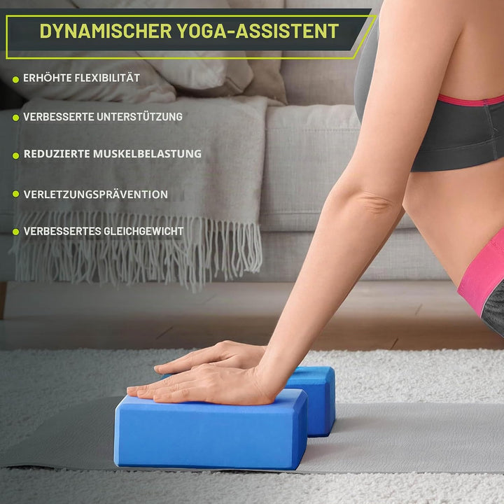 ProsourceFit Foam Yoga Blocks, High Density Eva Yoga Bricks (Set of 2), Aqua (Packung mit 2)