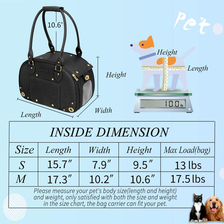 PetsHome Hundetragetasche, Haustier-Tragetasche, Hundegeldbörse, faltbar, wasserdicht, Premium-PU-Le