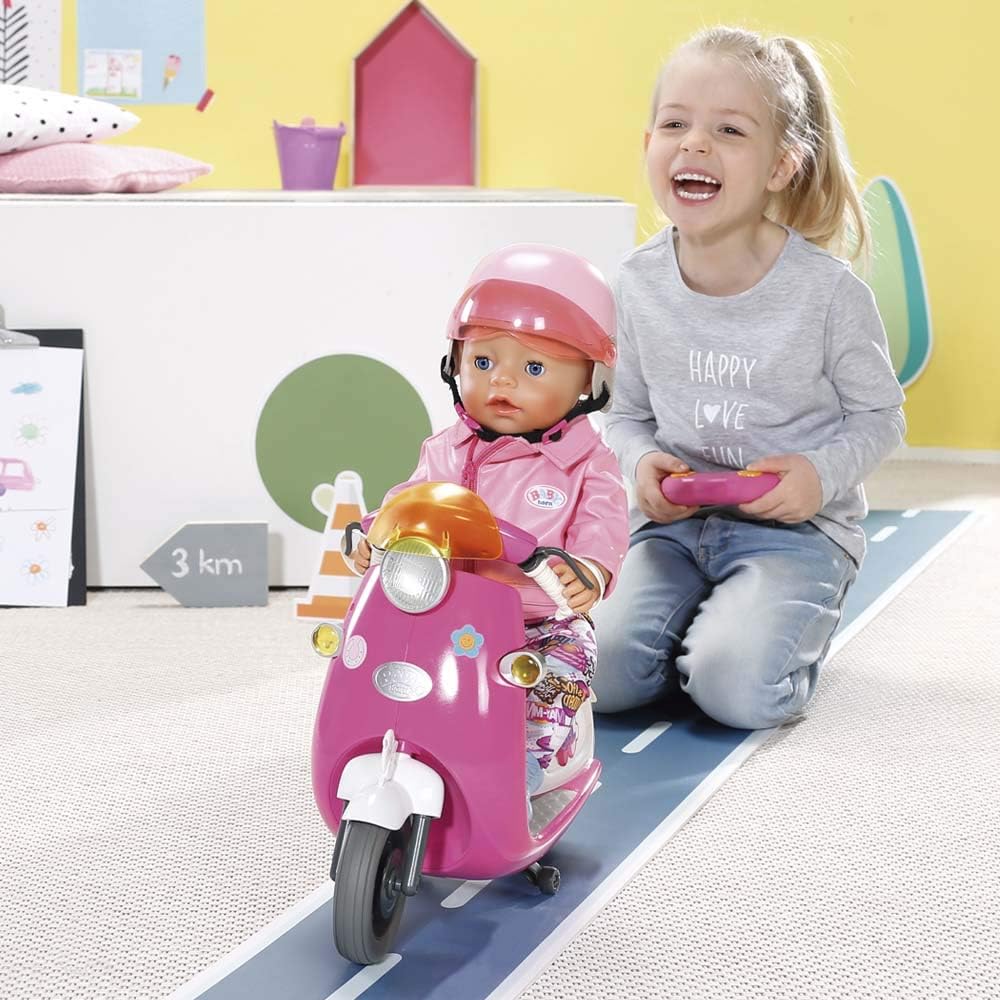 Zapf Creation 824771 BABY born City RC Scooter Puppenroller mit Fernsteuerung und Lichteffekten, Pup