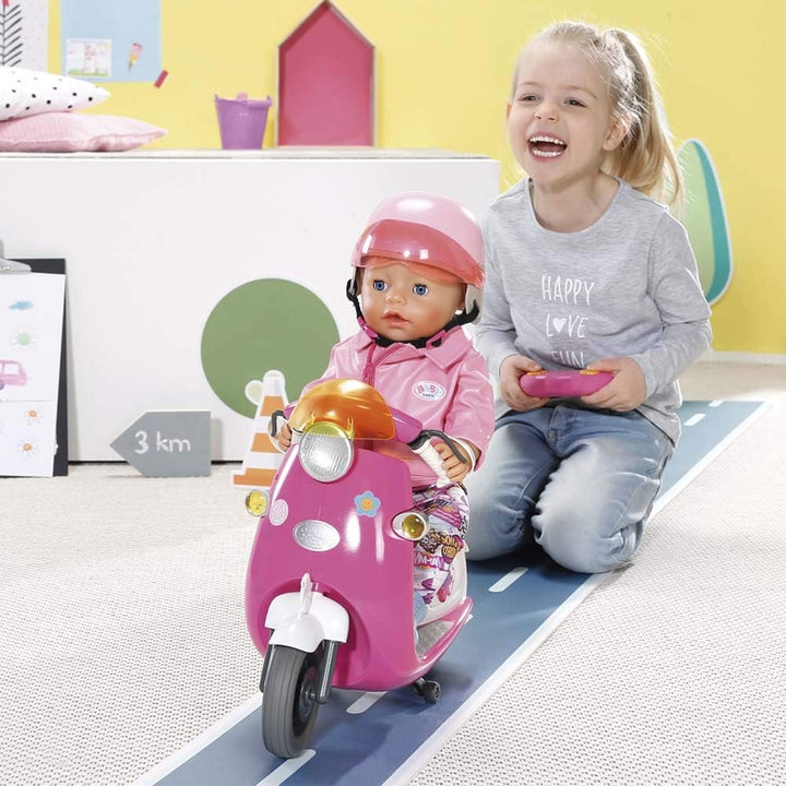 Zapf Creation 824771 BABY born City RC Scooter Puppenroller mit Fernsteuerung und Lichteffekten, Pup
