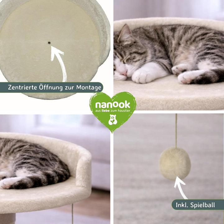 nanook Kratzbaum Liegeplatz Top für kräftige Katzen - Grösse XXL - 46 cm Ø - Beige Mandelbeige, Mand