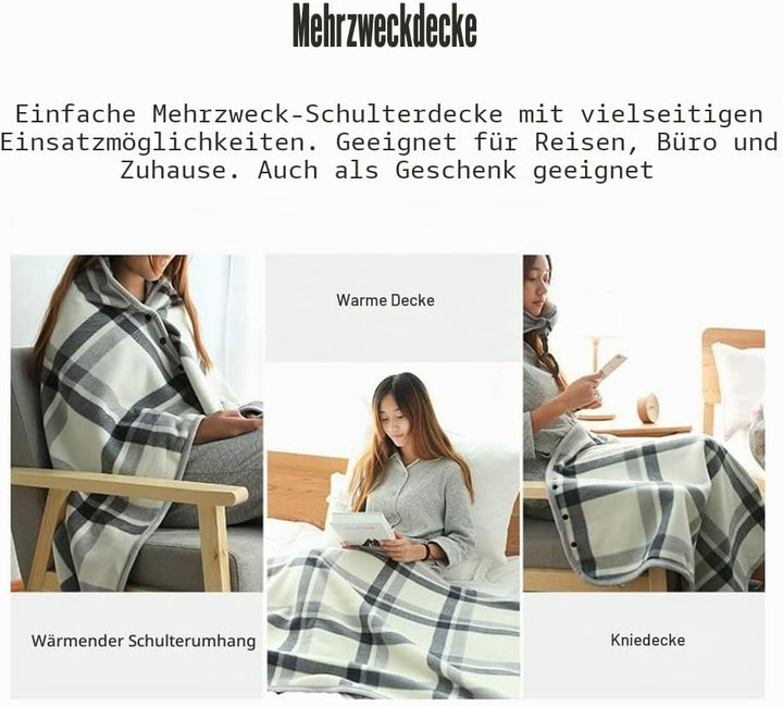 Damen Poncho, Flanellumhang, Winter Plüschdecke Tragbare Decke Warmer Überwurf Schal Wickelbezug Umh
