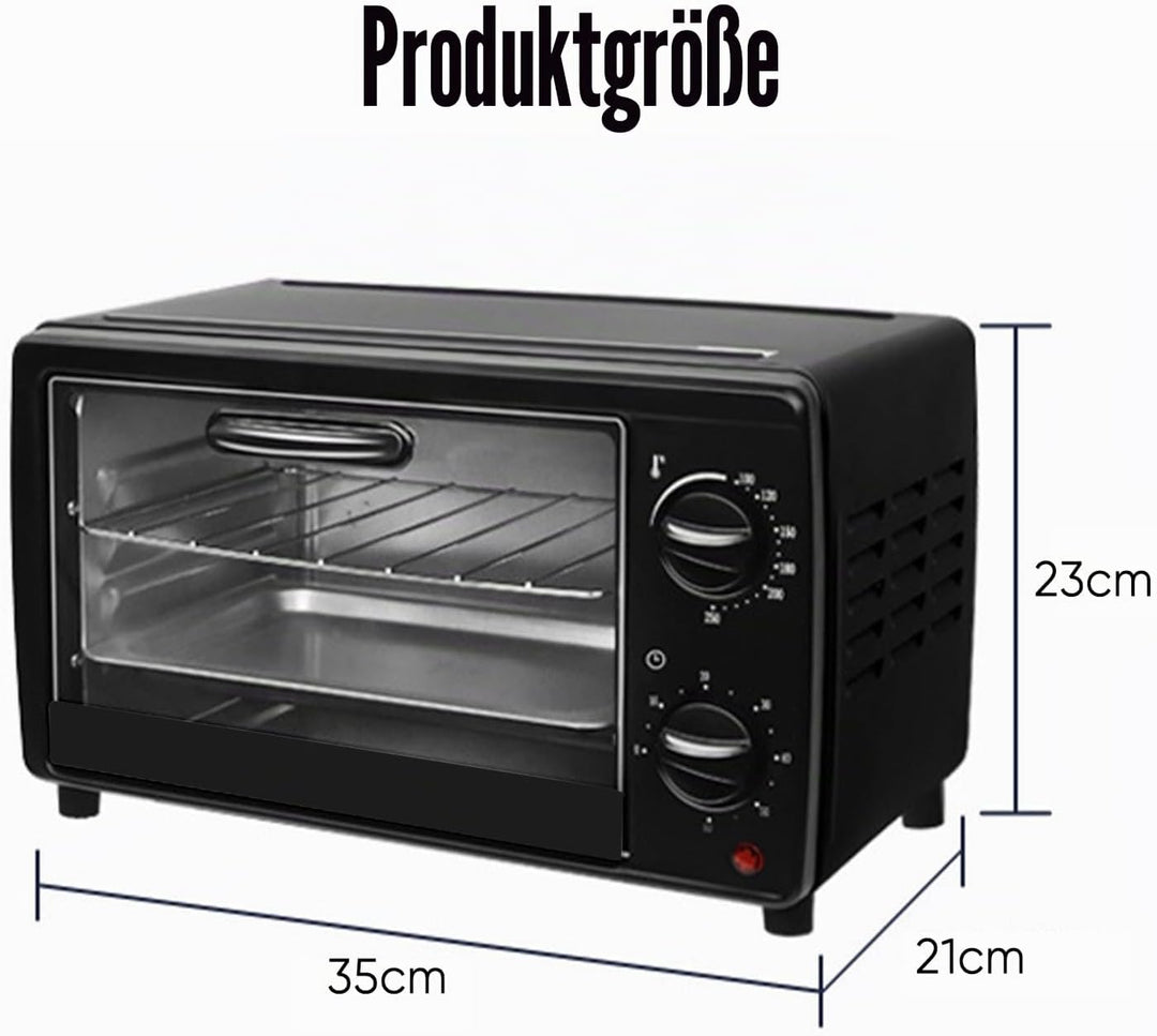 Elektrischer Tischofen, 13 l, Mini-Mikrowelle, 700 W, einstellbares Thermostat bis 250 °C und 60 Min