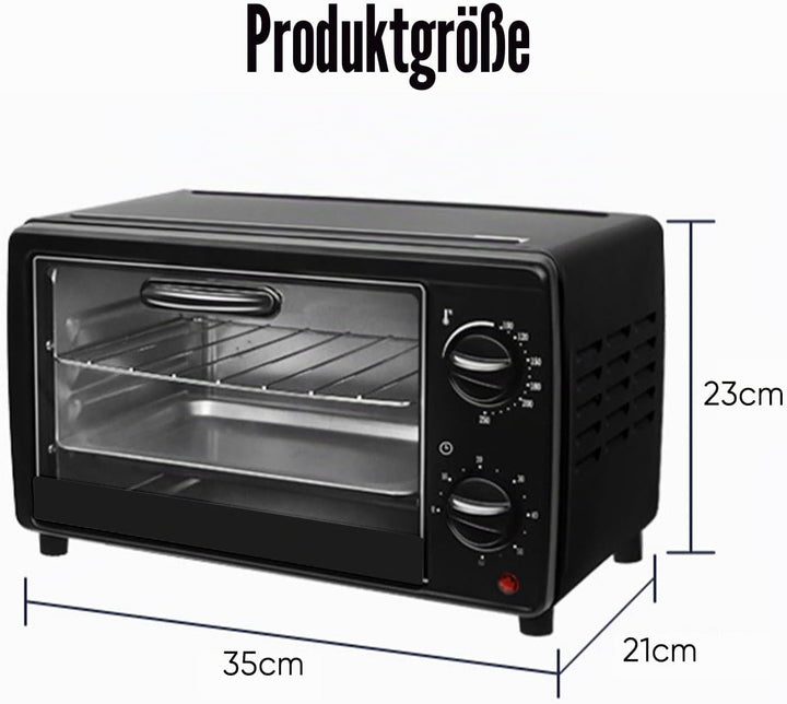 13 l, 700 W, elektrischer Mini-Ofen, kleiner Elektroofen, Mini-Einbauofen, freistehender Backofen, k