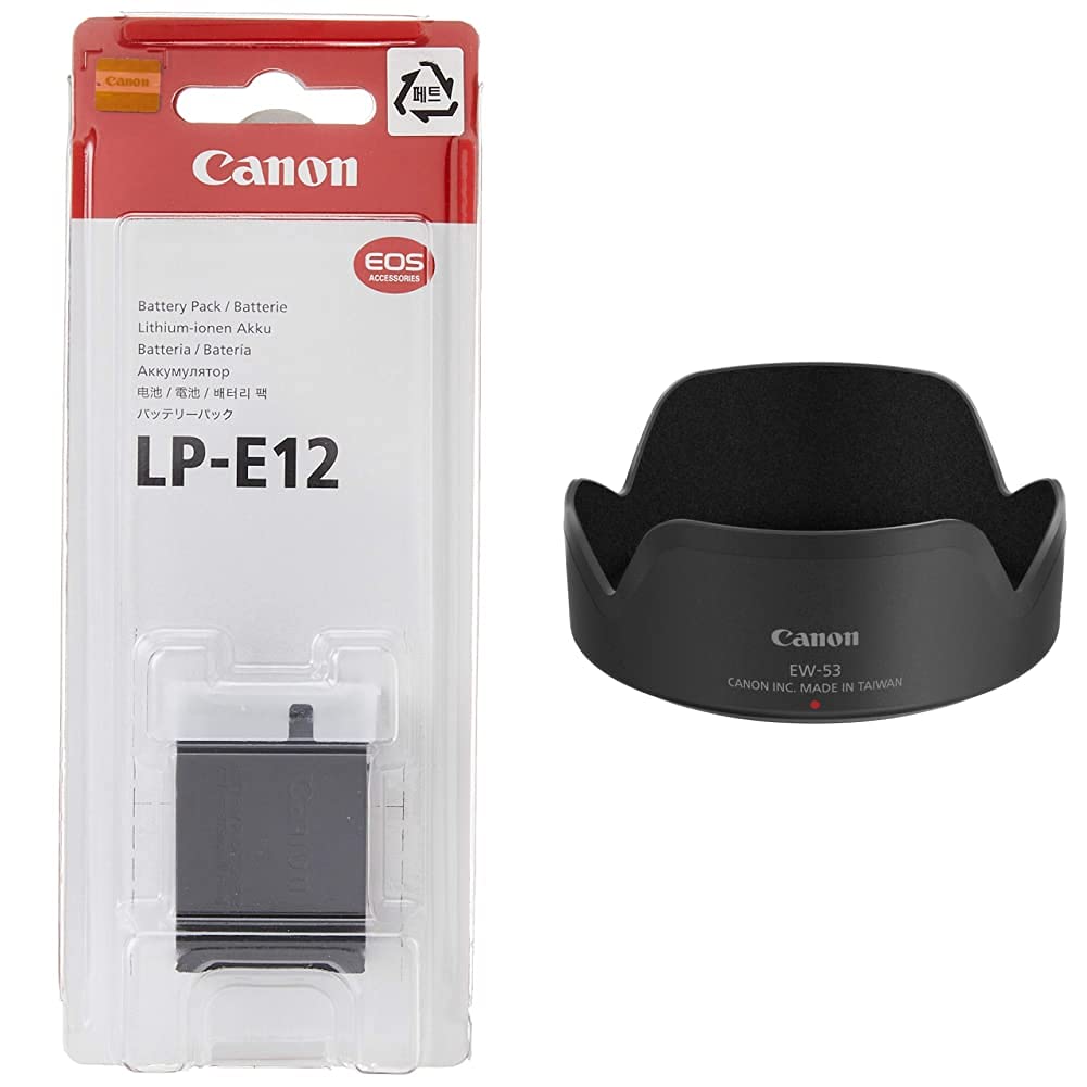 Canon Akku LP-E12 (875mAh) für EOS M & EW-53 Gegenlichtblende Bundle mit Gegenlichtblende, Bundle mi