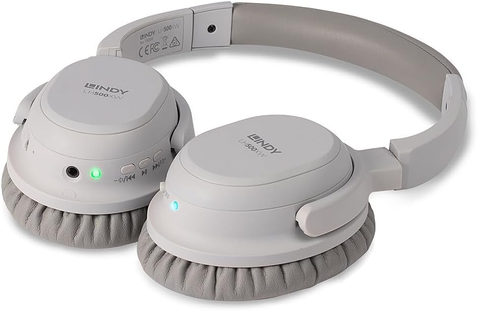 LINDY 73200 LH500XW - Kabelloser Kopfhörer mit Active Noise Cancelling Grau
