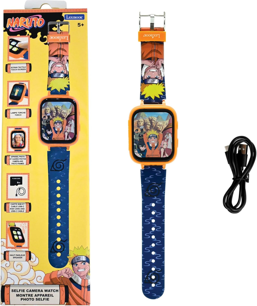 Lexibook, Naruto, Montre Appareil Photo Selfie, Écran Tactile HD, Appareil Photo 720p, Lecteur MP3,