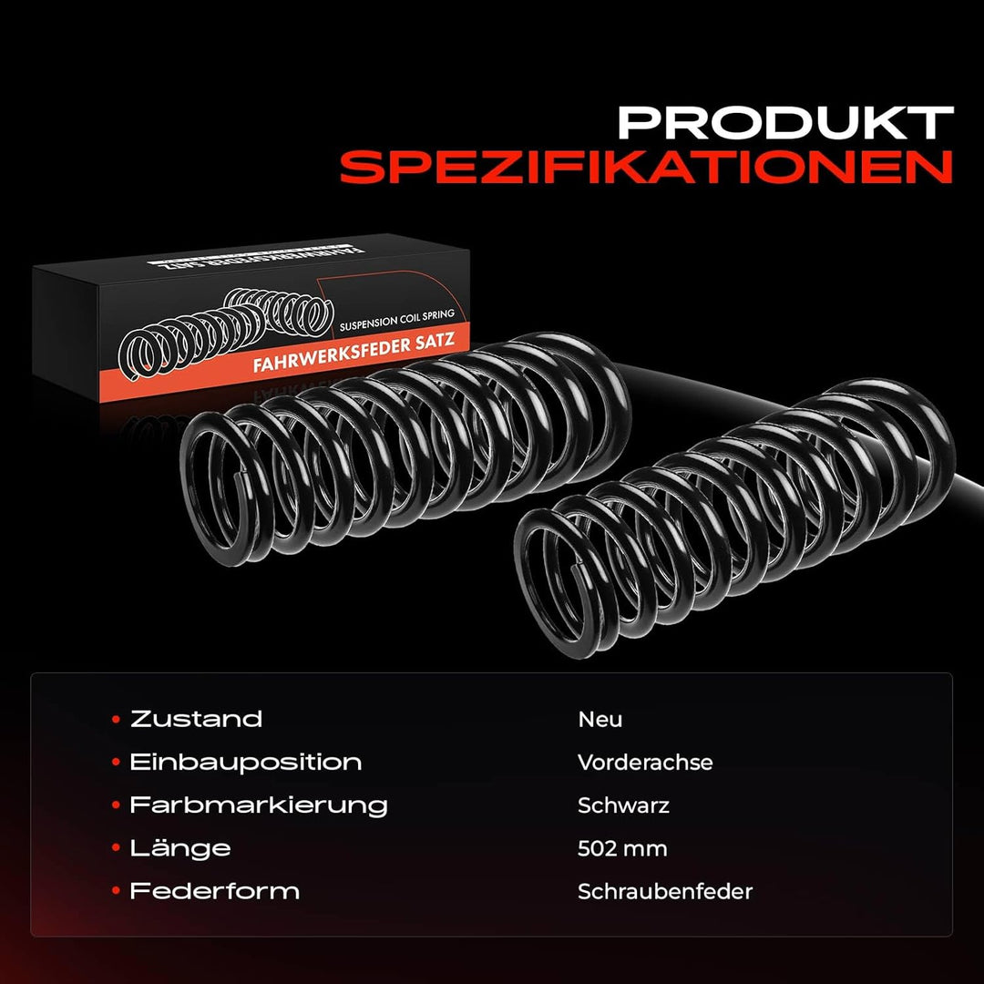 Frankberg 2x Federn Fahrwerksfeder Vorderachse Kompatibel mit C140 500 SEC/CL 500 SEC/CL 420 Coupe 1