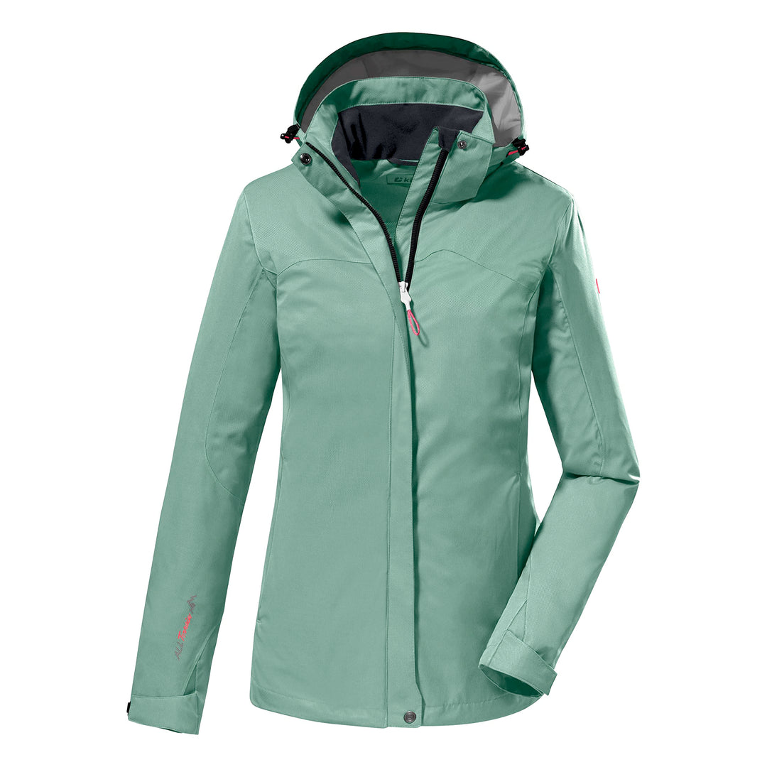 Killtec Damen Kos 133 Wmn Jckt Funktionsjacke/Outdoorjacke mit abzippbarer Kapuze 19 pistazie, 19 pi