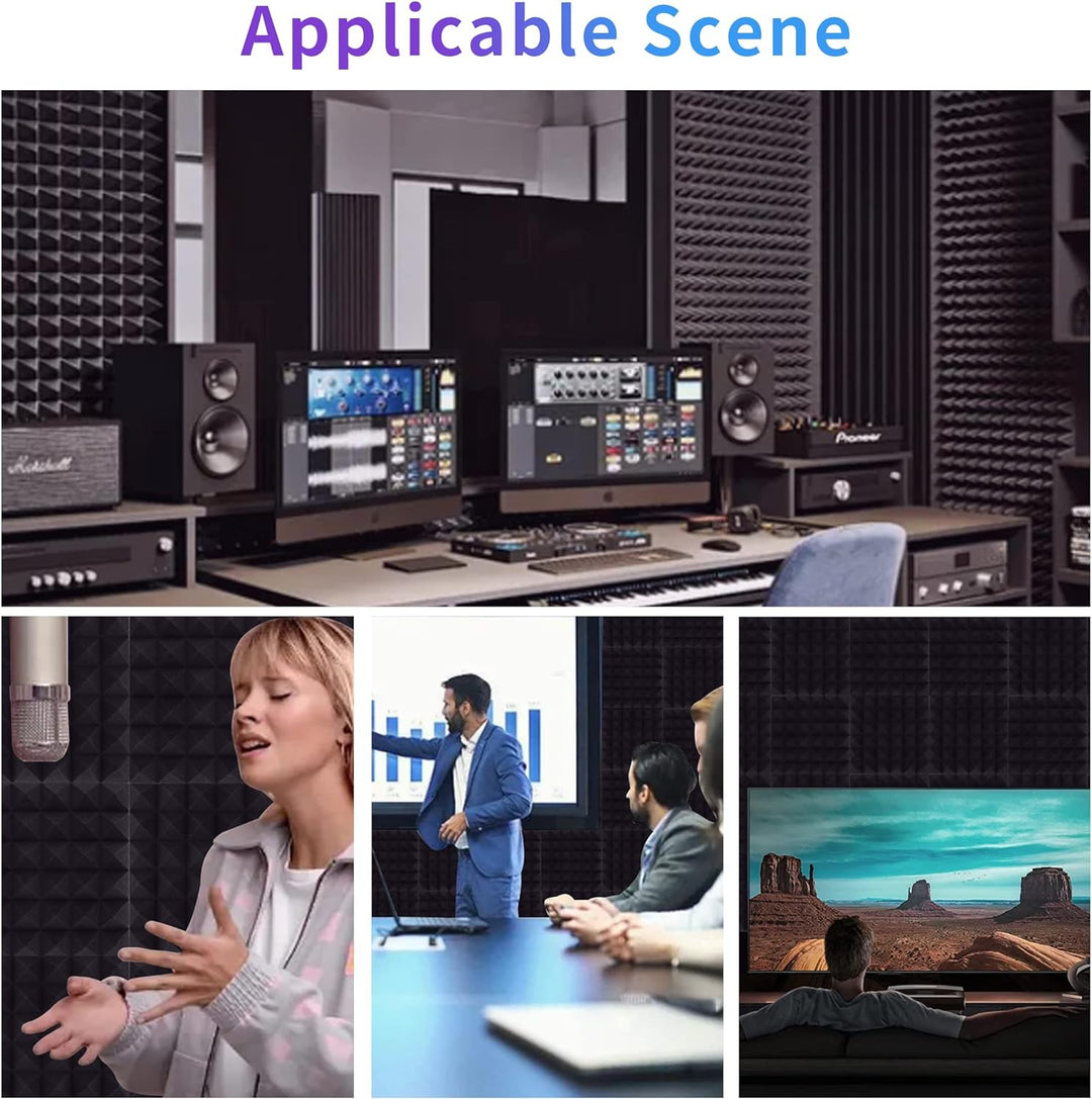 12 Stück Akustikschaumstoff Schalldämmun, Akustikschaumplatten mit hoher Dichte, Schallschutz für Wä