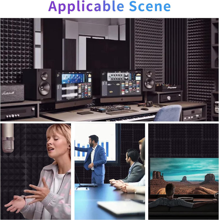 12 Stück Akustikschaumstoff Schalldämmun, Akustikschaumplatten mit hoher Dichte, Schallschutz für Wä