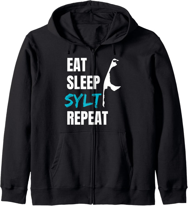 Sylt Eat Sleep Repeat Insel Urlaub Geschenk Kapuzenjacke