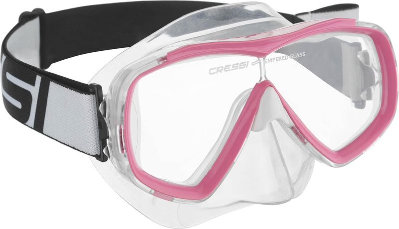 Cressi Estrella Jr - Maske zum Tauchen und Schnorcheln Transparent/Rosa Maske, Transparent/Rosa Mask