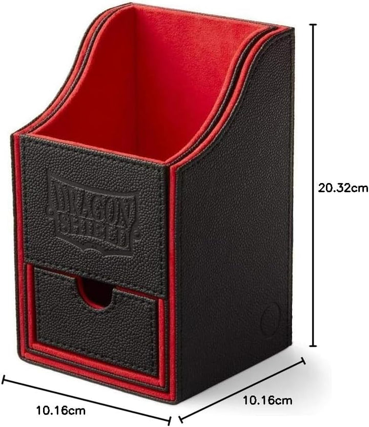 Arcane Tinmen 40204 - Dragon Shield: Nest Box + Dice Tray – Black/Red Mehrfarbig, Mehrfarbig