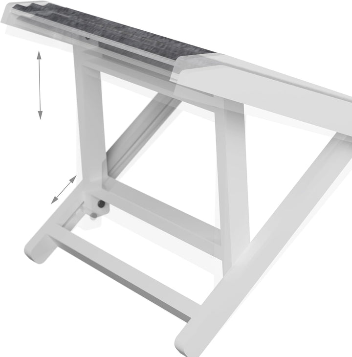 Relaxdays Hunderampe, höhenverstellbar 38–43 cm, klappbar, rutschfest, Holz, 35 kg, Hundetreppe Bett