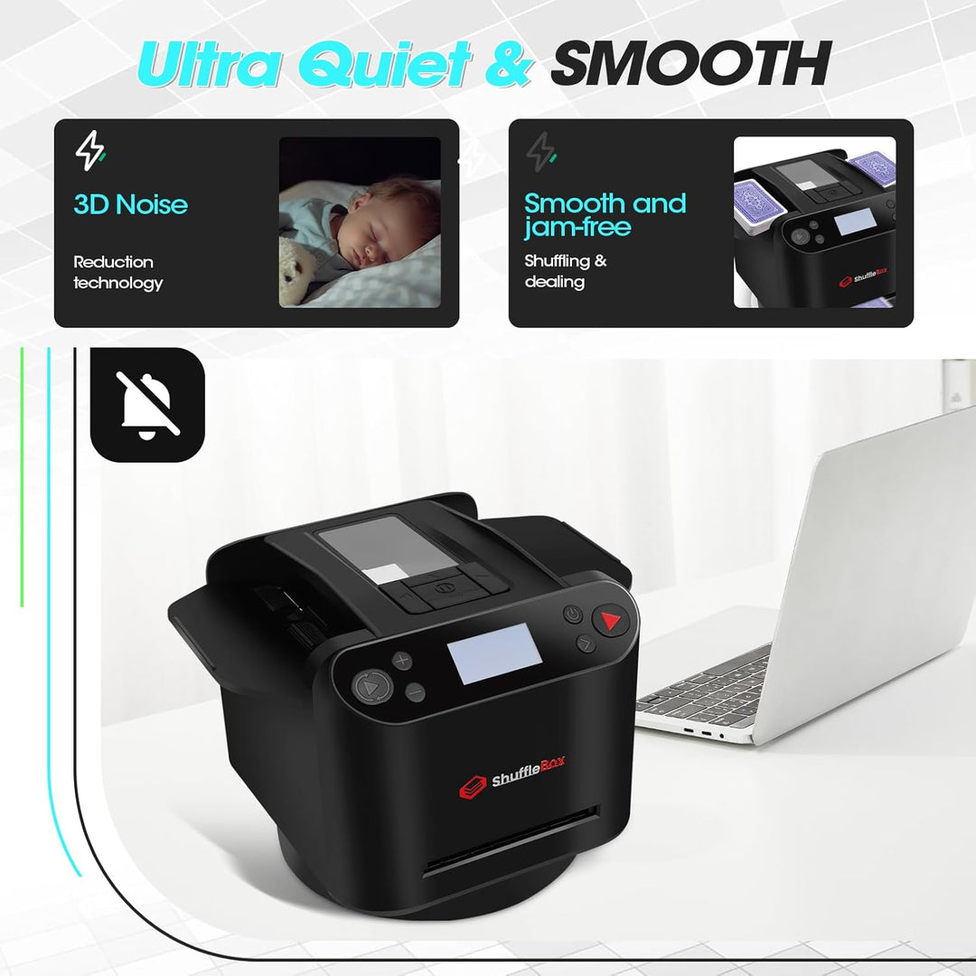 ShuffleBox G1 Pro Automatische Kartenmischer und Kartensender 2 in 1,Ultra leise,für UNO, Taco Cat Z