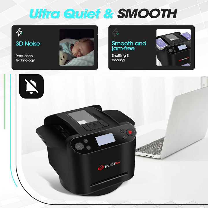 ShuffleBox G1 Pro Automatische Kartenmischer und Kartensender 2 in 1,Ultra leise,für UNO, Taco Cat Z