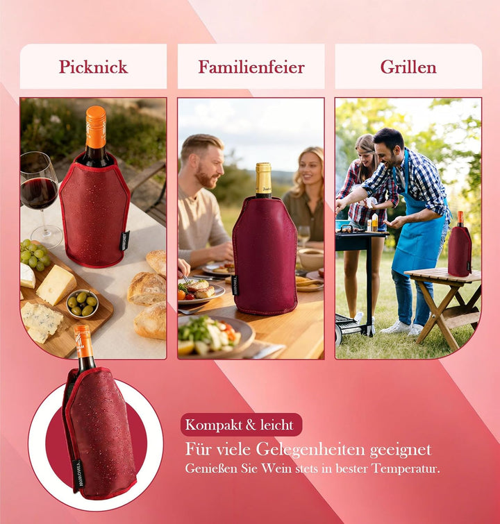 Weinkühler für 1,5L Magnum-Flaschen, Flaschenkühler Manschette, die perfekte Kühlmanschette für Wein