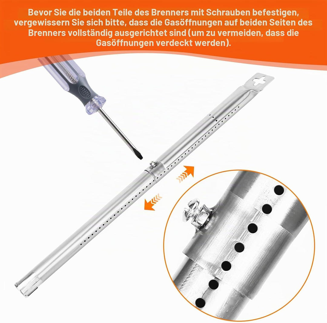 Denmay 31-45cm Universal Edelstahl Brenner ersatzteile für Landmann Triton 2, Enders, Tepro, Taino,