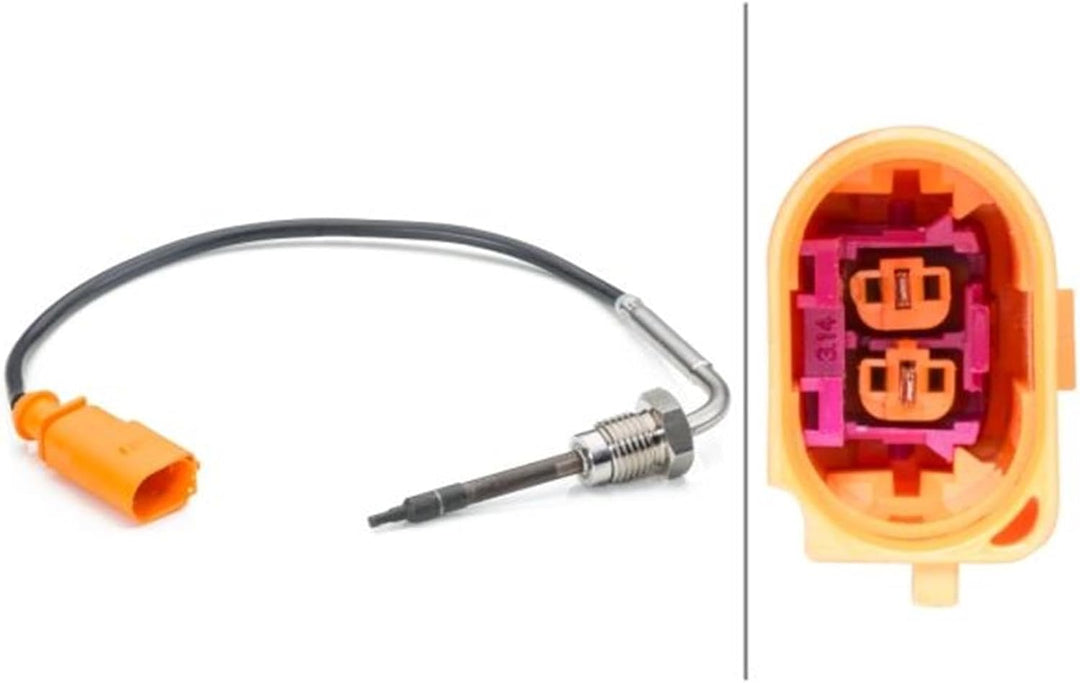 HELLA 6PT 014 494-201 Sensor, Abgastemperatur - 2-polig - geschraubt - Kabel: 230mm