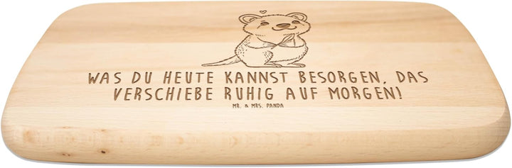 Mr. & Mrs. Panda Schneidebrett Quokka Happy - Geschenk, Verschieben, jausenbrett, snackbrett, Lustig