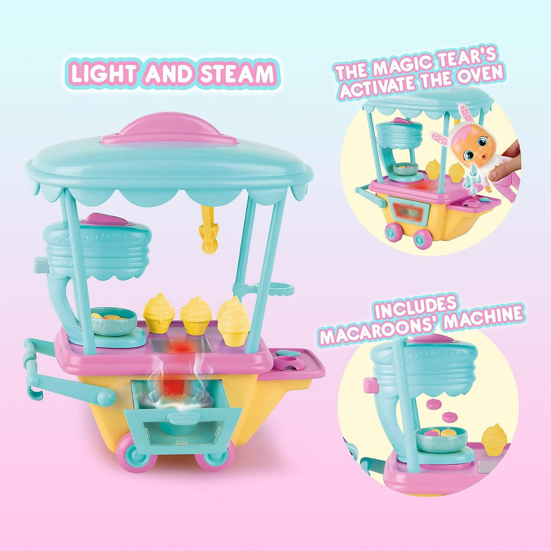 CRY BABIES MAGIC TEARS Coneys Konditorwagen Spielset | Mini-Sammelpuppe &amp; Konditorwagen mit Dampf un