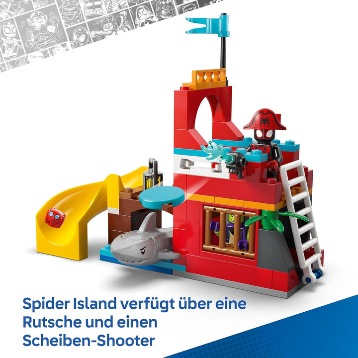 LEGO ǀ Piratenschiff von Spideys Team - Superhelden Set mit einem Schiffsmodell, 2 Booten, 4 Minifig
