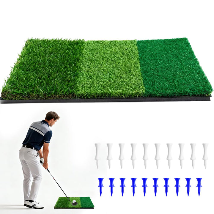3 in 1 Golf-Schlagmatte, 60x30 cm Golf Abschlagmatte mit Enge Lie, Rough und Fairway für Indoor Outd