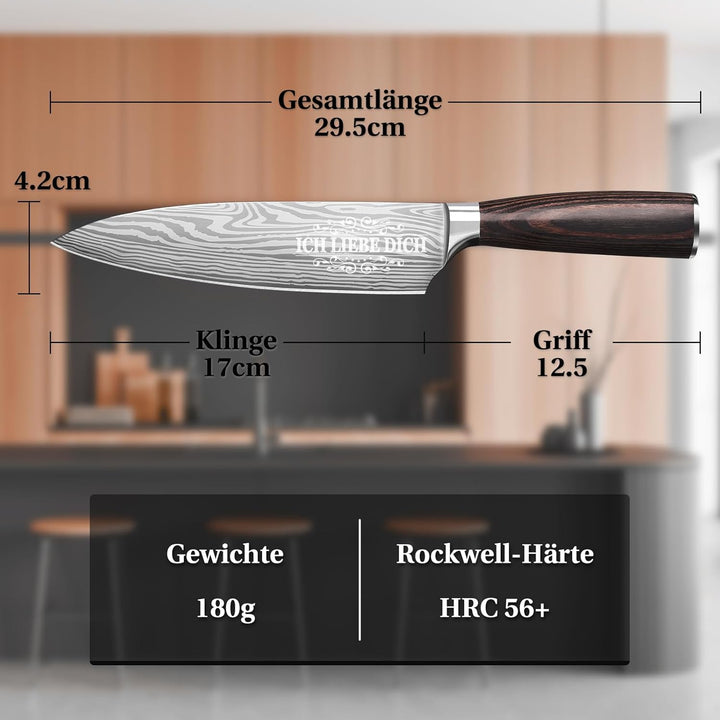 INOMO Geschenk Valentinstag für Ihn, Küchenmesser Geschenke für Papa, Kochmesser Valentinstag Gesche